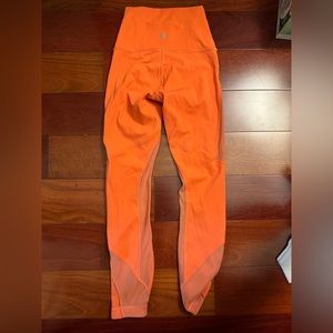 orange lulu lemon limited edition pants